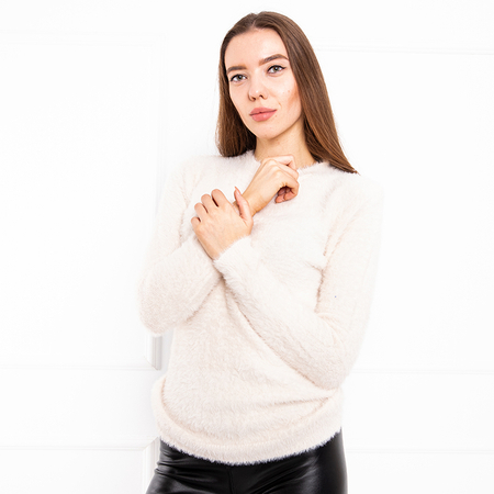 Smėlio kailio moteriškas megztinis - Drabužiai