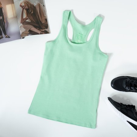 Žalios moteriškos marškinėliai plačiais petimis-Drabužiai