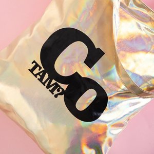 Auksinis holografinis pečių krepšys „Co Tam“ - rankinės