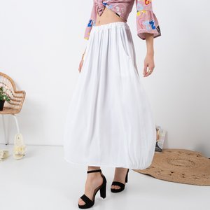 Baltas moteriškas sijonas iki pusės blauzdų - Apranga