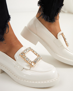 Balti moteriški batai su Iolara kristalais - Avalynė