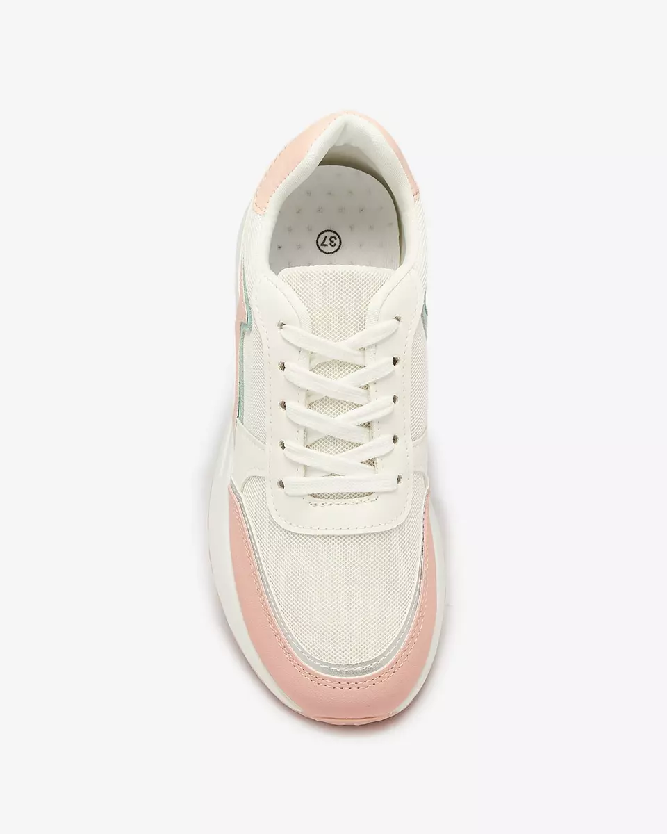 Baltos ir rožinės spalvos moteriški sportiniai bateliai Vegris - Avalynė