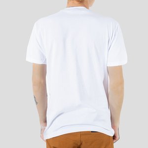Baltos medvilnės vyriški marškinėliai su užrašu-Drabužiai