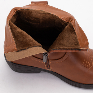 Batai a'la kaubojiški batai su kupranugarinės spalvos Isitala siuvinėjimais - Avalynė