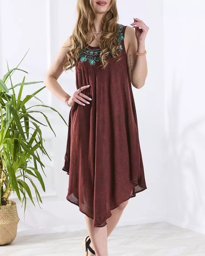 Bordo spalvos moteriška suknelės tipo lovatiesė - Apranga