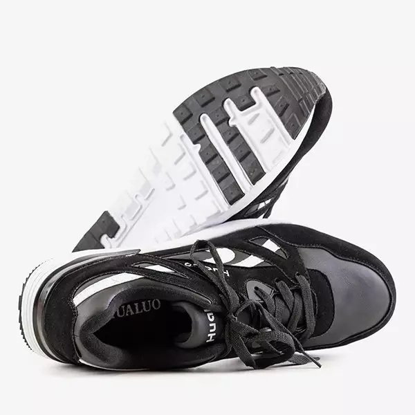 Czarno-białe męskie sportowe buty Hualo - obuwie