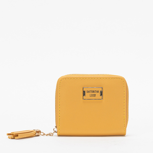 Geltona maža moteriška piniginė su raktų pakabuku - Priedai