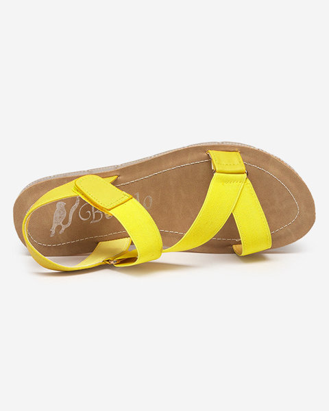 Geltoni moteriški sandalai su elastine Allab- Avalynė