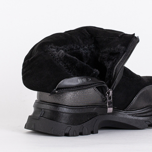 Grafito juodi vaikiški batai aukštu liežuviu Delgito - Avalynė
