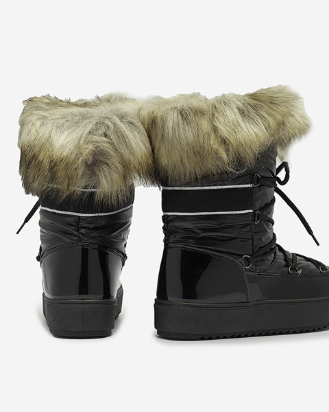 Juodi moteriški lakuoti sniego batai Luccav- Avalynė