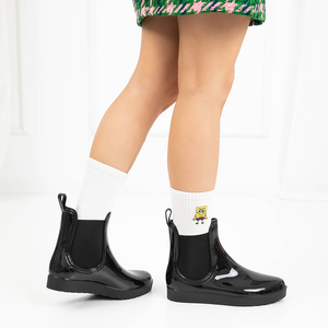Juodi moteriški lietaus batai su migdoliniu pirštu Reili - Avalynė