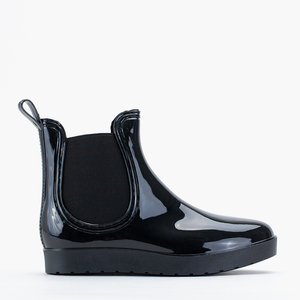 Juodi moteriški lietaus batai su migdoliniu pirštu Reili - Avalynė