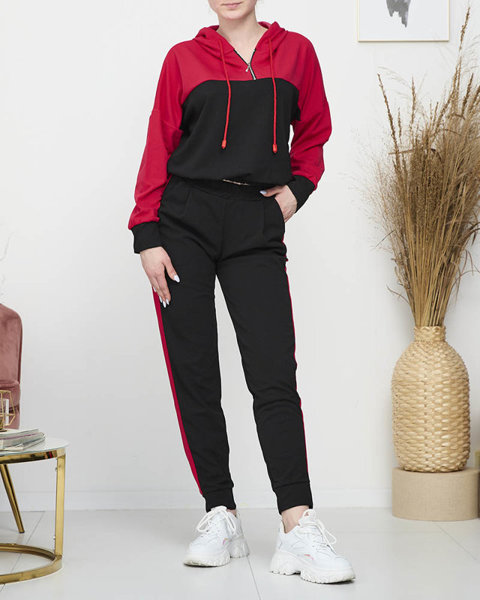 Juodos ir bordinės spalvos moteriškas džemperių rinkinys - Apranga