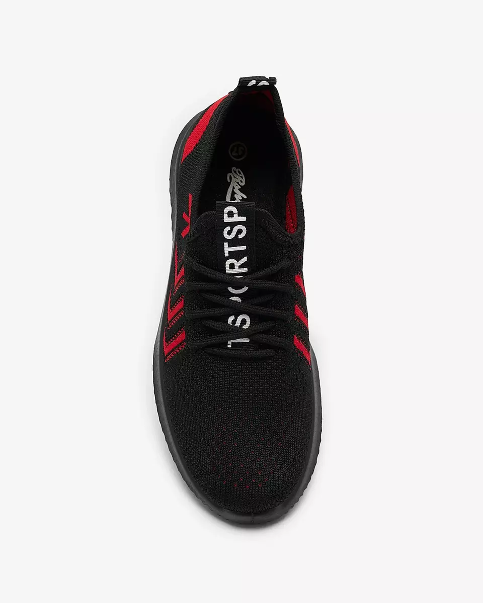 Juodos ir raudonos spalvos medžiaginiai moteriški sportiniai bateliai Leridis - Avalynė