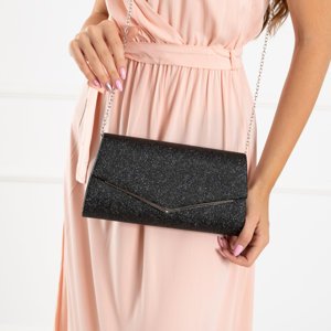 Juodos moteriškos sankabos krepšys su blizgučių įspaudu - Rankinės