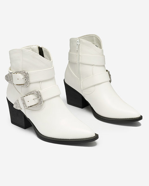 Kaubojiški batai ant stulpelio su sagtimi baltos spalvos Hammy- Avalynė
