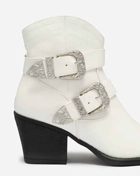 Kaubojiški batai ant stulpelio su sagtimi baltos spalvos Hammy- Avalynė