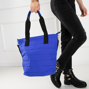 Kobalto moteriškas pirkinių krepšys - rankinės