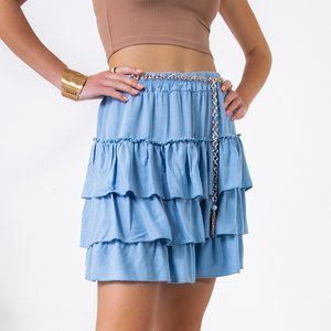 Mėlynas moteriškas trapecijos formos sijonas - Drabužiai