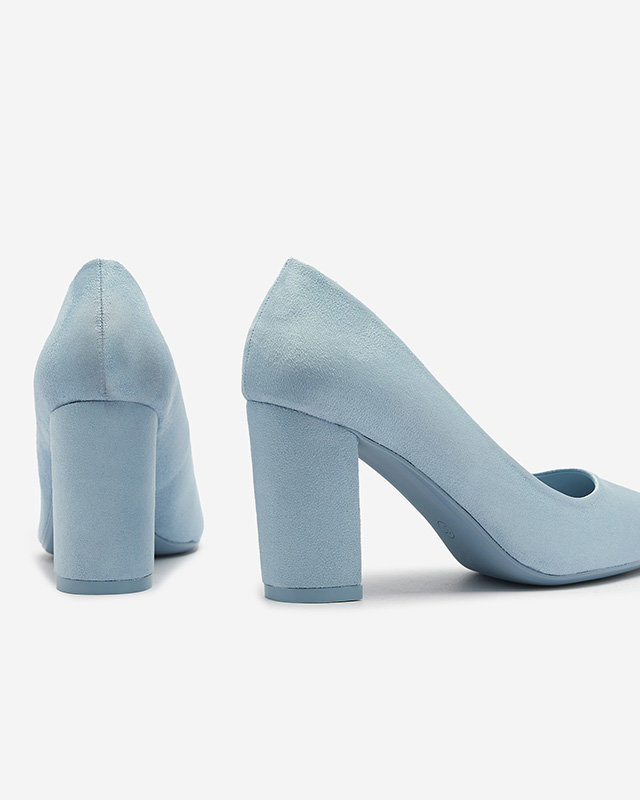 Mėlyni moteriški eko zomšos bateliai suvarstomi į apačią Duttos- Footwear