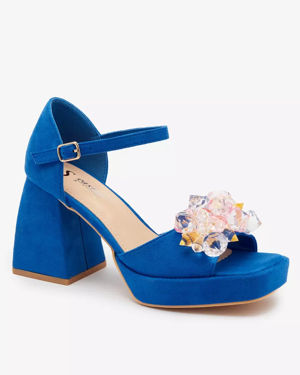 Mėlyni moteriški sandalai su kristalais Celidi - Avalynė