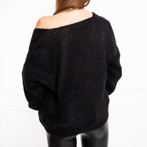 Moteriškas juodas trumpas megztinis - drabužiai