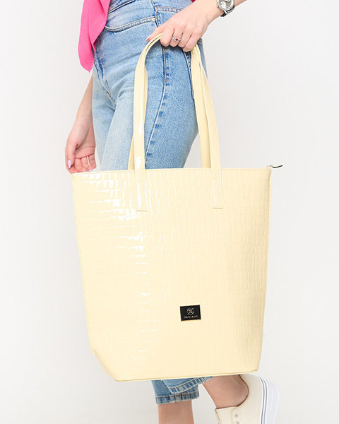 Moteriškas lakuotas pirkinių krepšys su ekru įspaudu - Priedai