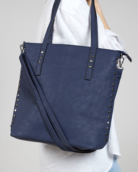 Moteriškas tamsiai mėlynas pirkėjų krepšys su cirkonio akmenimis – Priedai