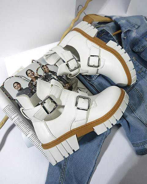 Moteriški balti eko odos batai su išpjovomis Tejasi - Avalynė