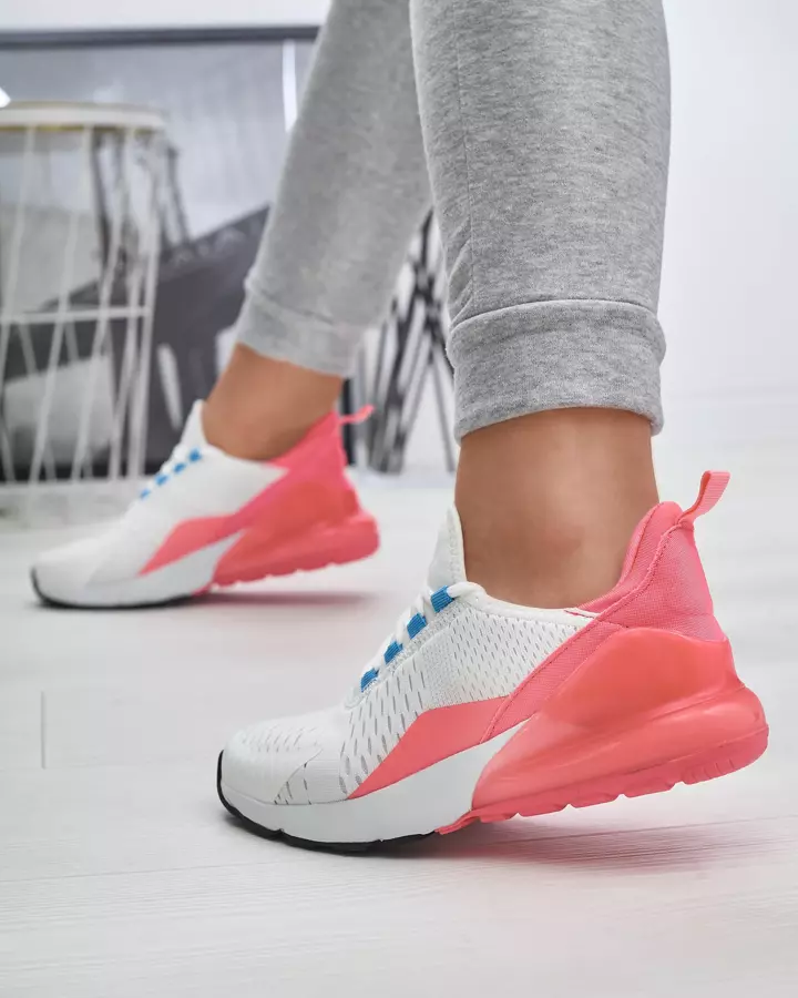 Moteriški baltos ir koralinės spalvos sportiniai bateliai Tayrio- Footwear