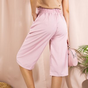 Moteriški rožiniai platėjantys šortai su kišenėmis - Drabužiai