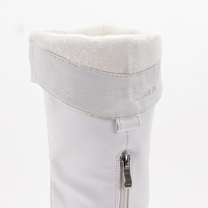 Moteriški šilti batai ant stulpelio baltos spalvos Ziva - Avalynė