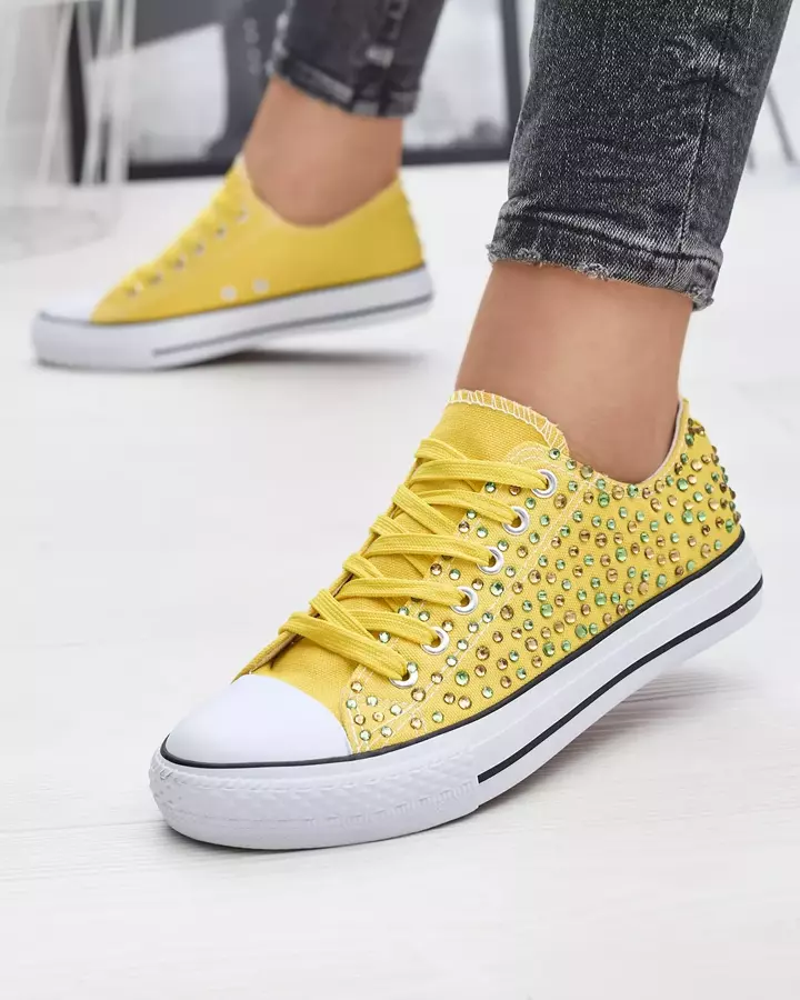 Moteriški sportbačiai su geltonos spalvos cirkoniais Amando- Footwear