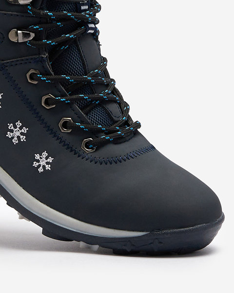 Moteriški tamsiai mėlyni sniego batai su snaigėmis Sniesavo - Avalynė