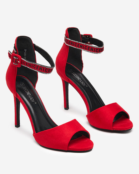 Moteriškos aukštakulnės sandalai raudonos spalvos Opassa - Batai
