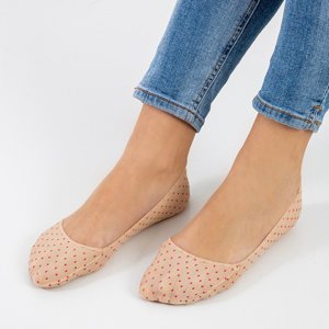 Moteriškos smėlio spalvos taškuotos kulkšnies kojinės - Kojinės