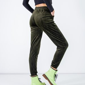 Moteriškos tamsiai žalios sportinės kelnės - drabužiai