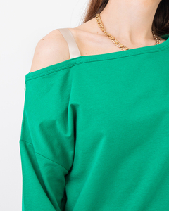 Moteriškos žalios palaidinės ir sijono komplektas- Drabužiai