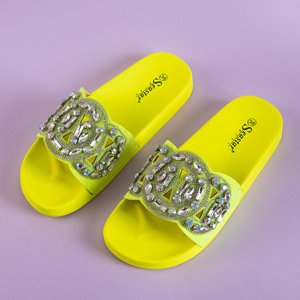 Neoninės geltonos guminės šlepetės su „Masandra“ ornamentais - Avalynė