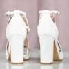OUTLET Białe sandały na słupku z holograficznym wykończeniem Raffaessa - Obuwie