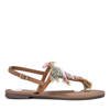 OUTLET Brązowe sandały z ozdobnymi koralikami Itelija - Obuwie