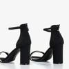 OUTLET Czarne sandały damskie na wysokim obcasie Callisia - Obuwie