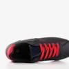 OUTLET Czarne sportowe buty damskie z czerwonymi wstawkami Dramena - Obuwie