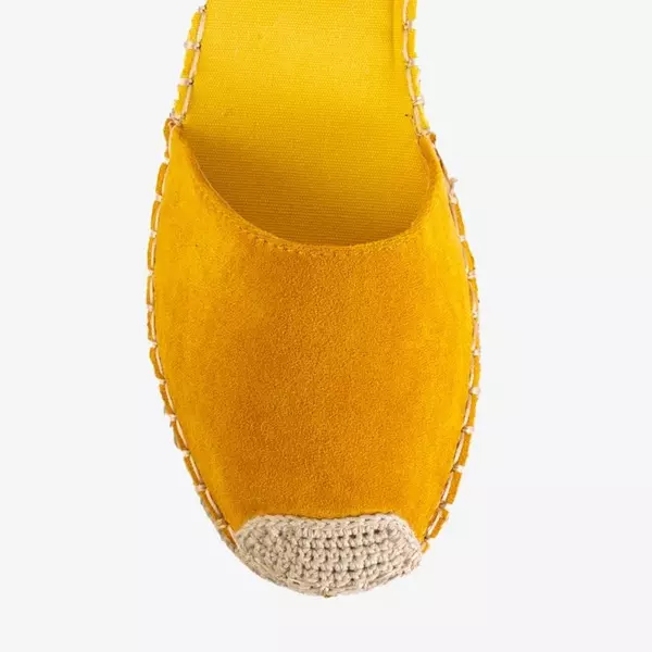 OUTLET Geltoni moteriški a'la espadriliniai sandalai Indira - Avalynė