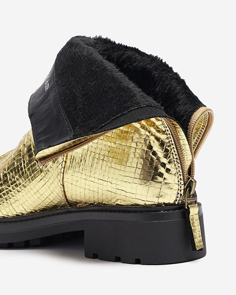 OUTLET Moteriški auksiniai batai su įspaudais Ahhy- Footwear