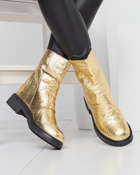 OUTLET Moteriški auksiniai batai su įspaudais Ahhy- Footwear