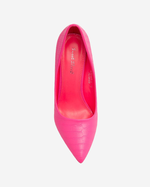 OUTLET Neoninės rožinės spalvos moteriški bateliai su įspaudais Asota - Avalynė