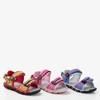 OUTLET Niebieskie dziecięce sandały z różowymi wstawkami Yoci - Obuwie