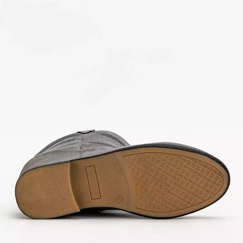 OUTLET Pilki kaubojiški batai ant vidinio pleišto Teilor - Avalynė