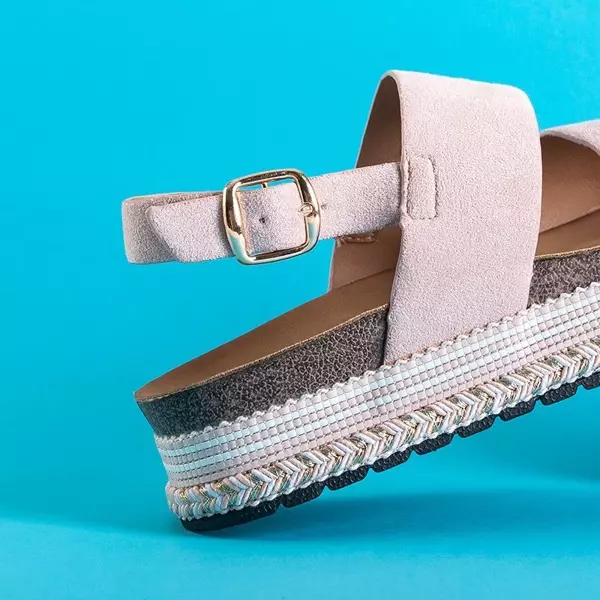 OUTLET Rausvi moteriški sandalai ant platformos Kodenia - Avalynė